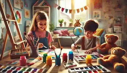 menino e menina pintando 444x254